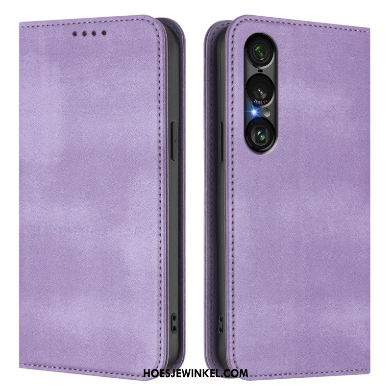 Folio-hoesje Sony Xperia 1 Vii Rfid-bescherming Retro Design