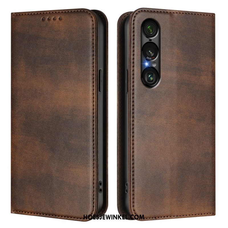 Folio-hoesje Sony Xperia 1 Vii Rfid-bescherming Retro Design