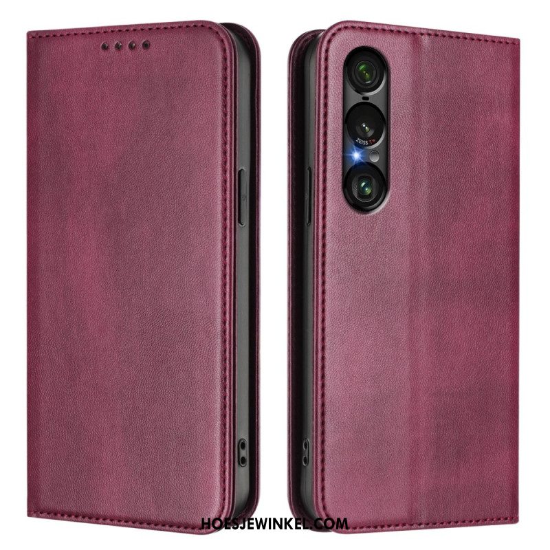 Folio-hoesje Sony Xperia 1 Vii Rfid-bescherming Retro Design
