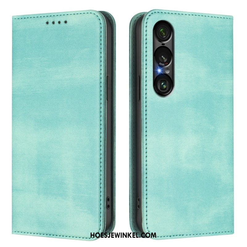 Folio-hoesje Sony Xperia 1 Vii Rfid-bescherming Retro Design