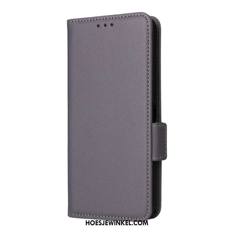 Folio-hoesje Sony Xperia 1 Vii Telefoonhoesje Lychee-textuur Met Riem