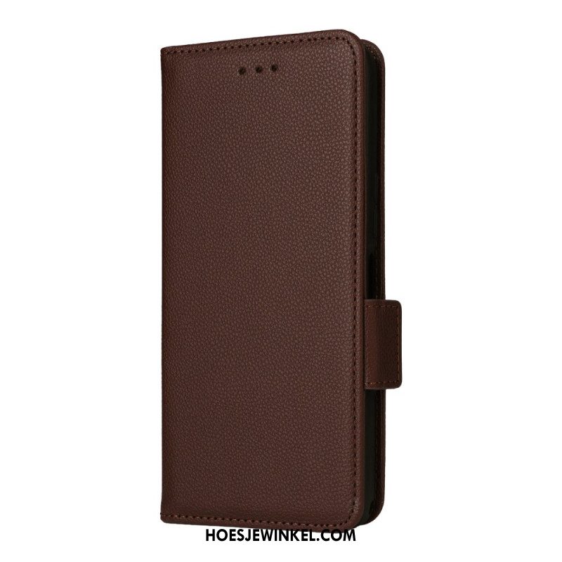 Folio-hoesje Sony Xperia 1 Vii Telefoonhoesje Lychee-textuur Met Riem