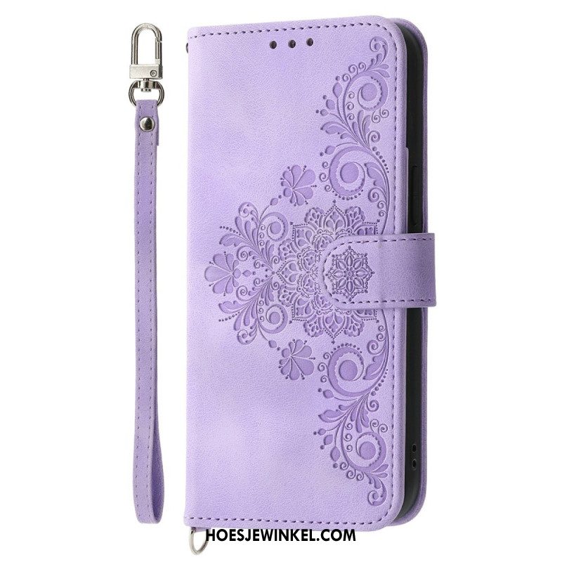 Folio-hoesje Sony Xperia 1 Vii Telefoonhoesje Suède Kanteffect