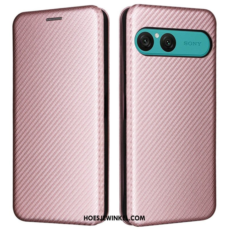 Folio-hoesje Sony Xperia 10 Vii Koolstofvezel