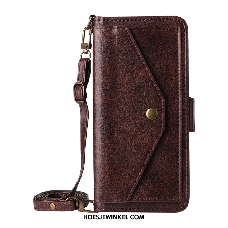 Folio-hoesje Sony Xperia 10 Vii Portemonnee Met Schouderband