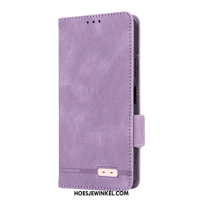 Folio-hoesje Sony Xperia 10 Vii Telefoonhoesje Retro Suède-effect