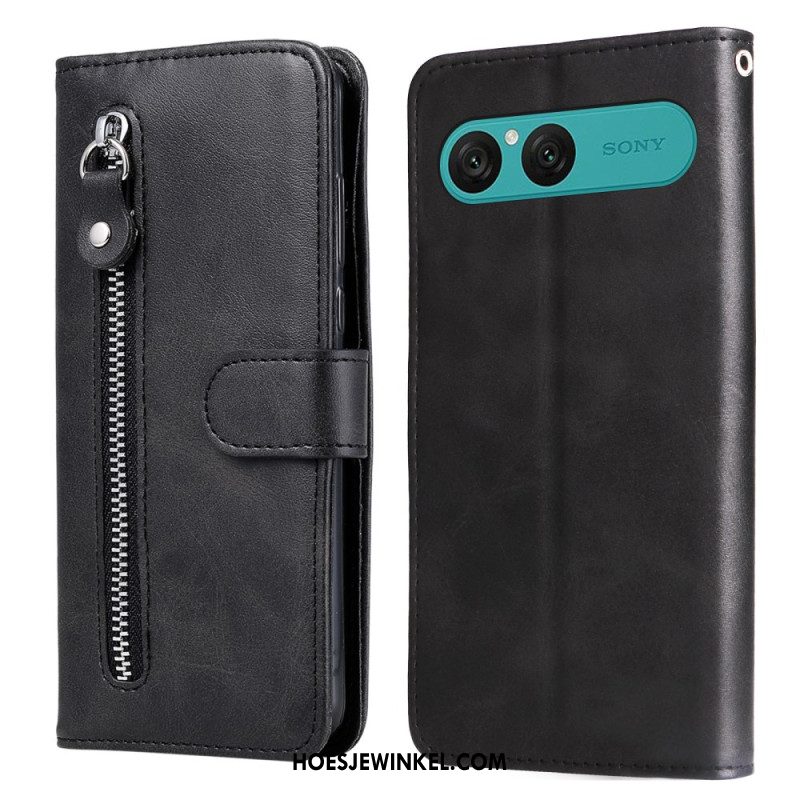 Folio-hoesje Sony Xperia 10 Vii Telefoonhoesje Vak Met Rits