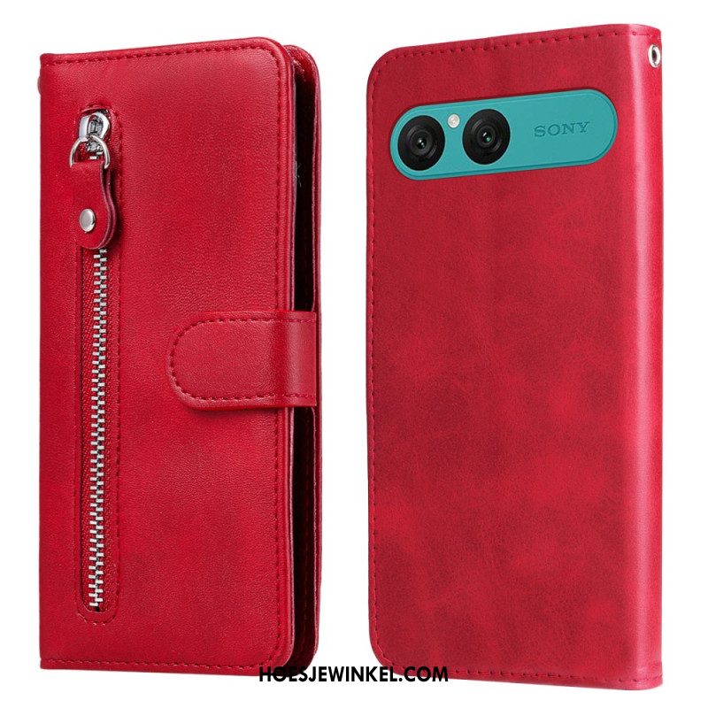 Folio-hoesje Sony Xperia 10 Vii Telefoonhoesje Vak Met Rits