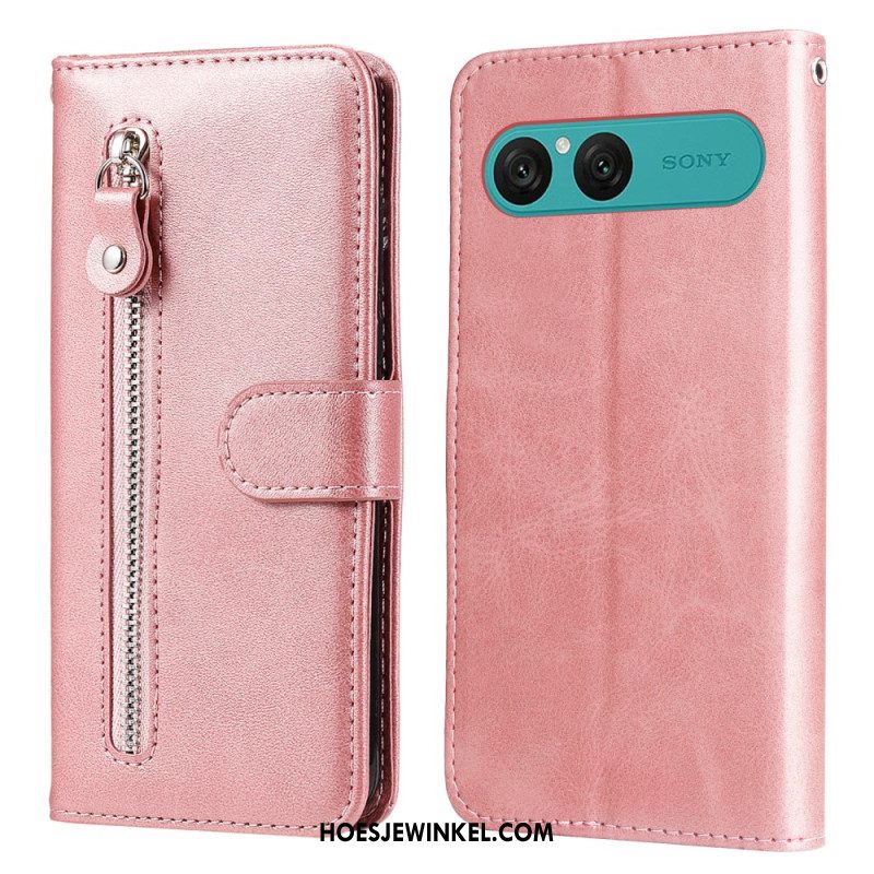 Folio-hoesje Sony Xperia 10 Vii Telefoonhoesje Vak Met Rits