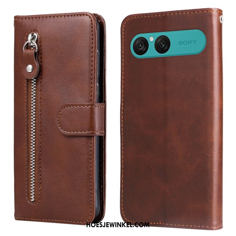 Folio-hoesje Sony Xperia 10 Vii Telefoonhoesje Vak Met Rits
