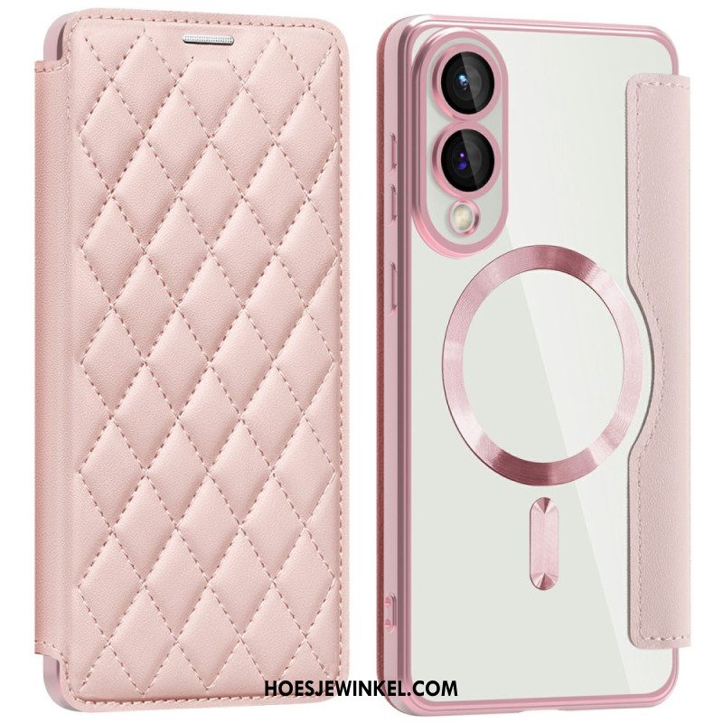 Folio-hoesje Voor Samsung Galaxy S25 5g Edge Gewatteerd Magsafe-compatibel