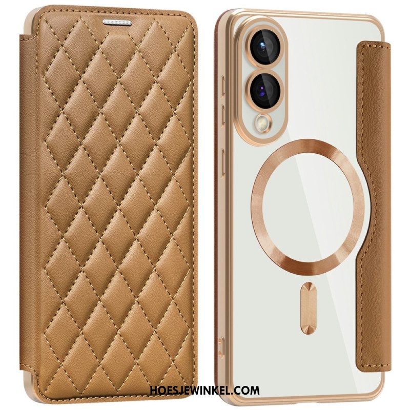 Folio-hoesje Voor Samsung Galaxy S25 5g Edge Gewatteerd Magsafe-compatibel