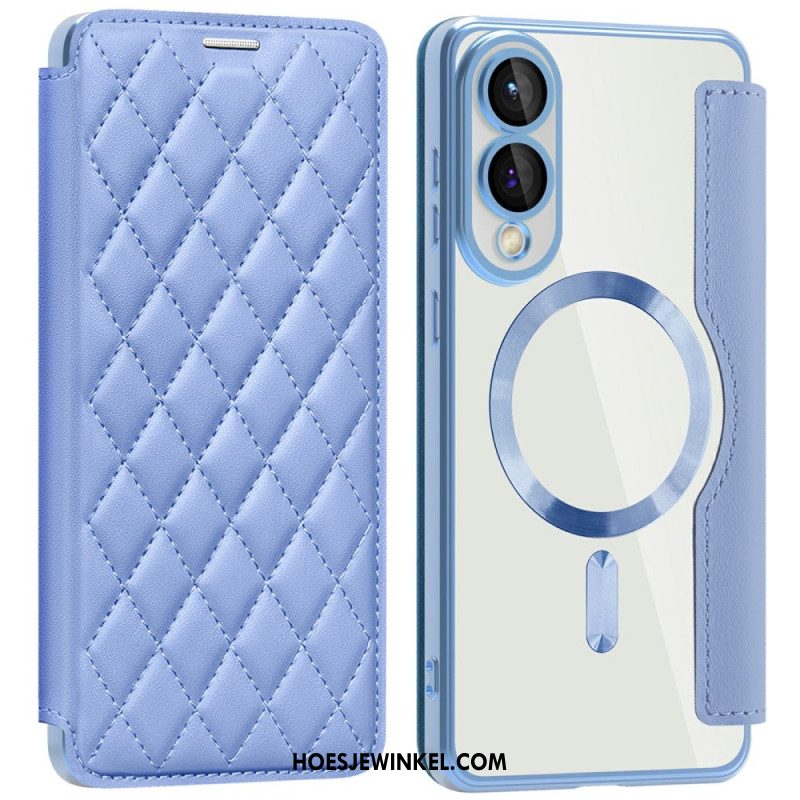 Folio-hoesje Voor Samsung Galaxy S25 5g Edge Gewatteerd Magsafe-compatibel