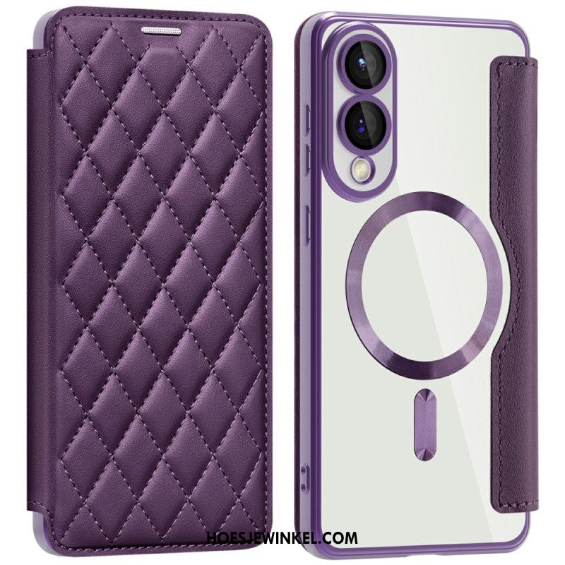 Folio-hoesje Voor Samsung Galaxy S25 5g Edge Gewatteerd Magsafe-compatibel