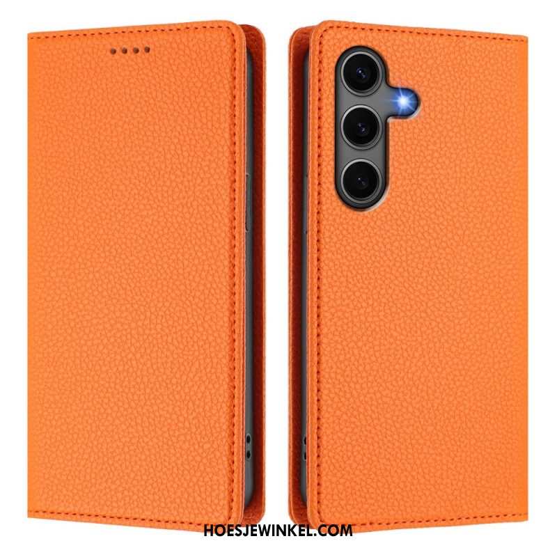 Folio-hoesje Voor Samsung Galaxy S25 5g Rfid-blokkering Met Lychee-textuur