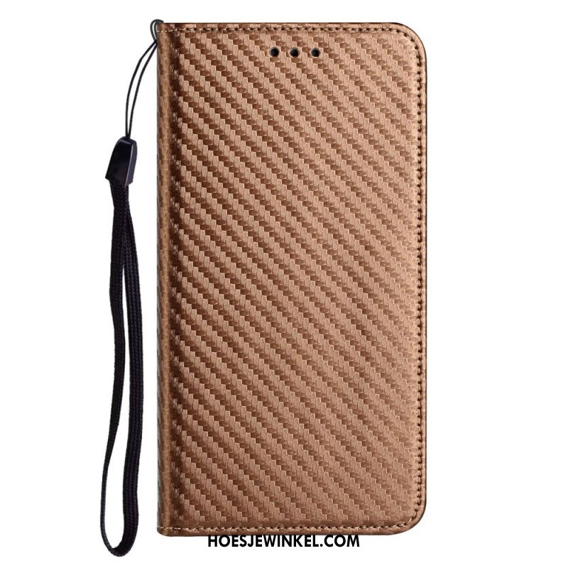 Folio-hoesje Voor Xiaomi Redmi Note 14 Pro 5g Koolstofvezel Met Riem