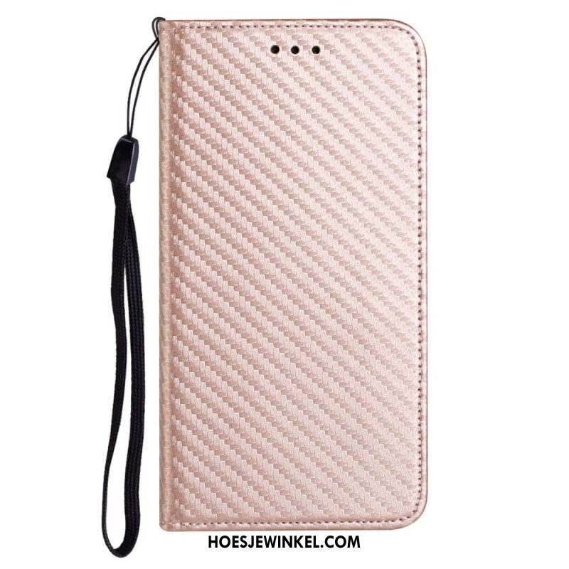 Folio-hoesje Voor Xiaomi Redmi Note 14 Pro 5g Koolstofvezel Met Riem