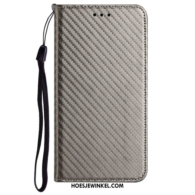 Folio-hoesje Voor Xiaomi Redmi Note 14 Pro Plus 5g Carbonvezel Riempje