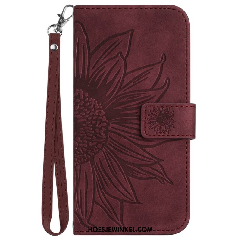 Folio-hoesje Xiaomi 14 Ultra Zonnebloempatroon Met Riempje