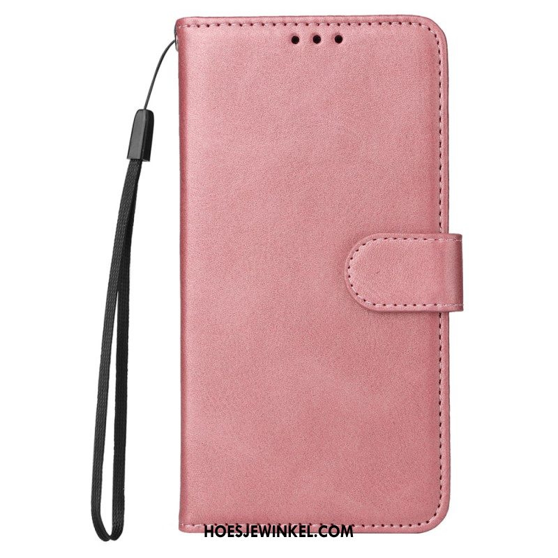 Folio-hoesje Xiaomi 15 Effen Leren Bandje