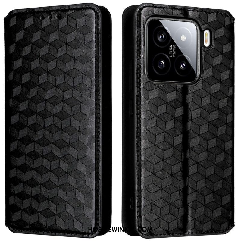 Folio-hoesje Xiaomi 15 Portemonnee Met 3d-diamanten