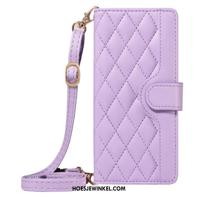 Folio-hoesje Xiaomi 15 Pro Gewatteerd Met Bandje En Schouderband