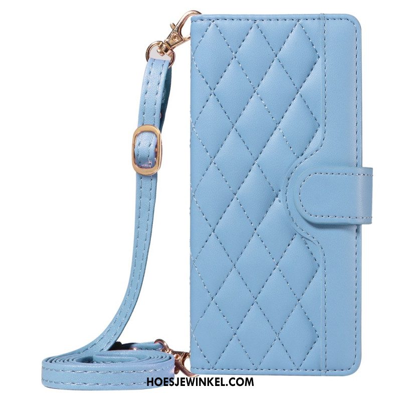 Folio-hoesje Xiaomi 15 Pro Gewatteerd Met Bandje En Schouderband