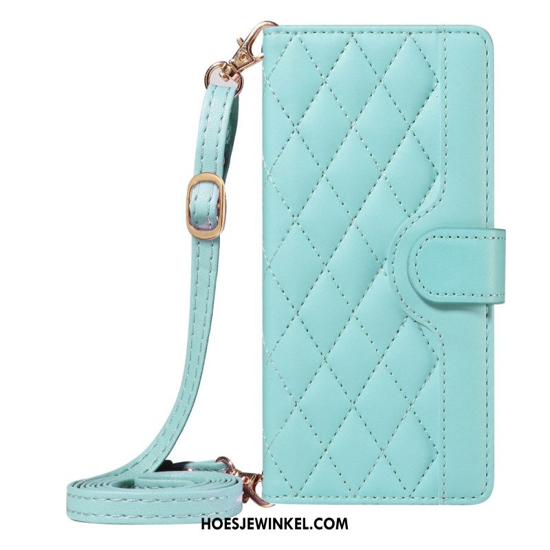 Folio-hoesje Xiaomi 15 Pro Gewatteerd Met Bandje En Schouderband