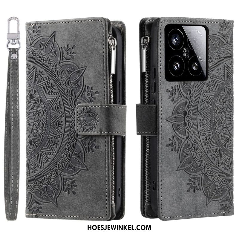 Folio-hoesje Xiaomi 15 Telefoonhoesje Portemonnee Met Mandala-effect (suède)