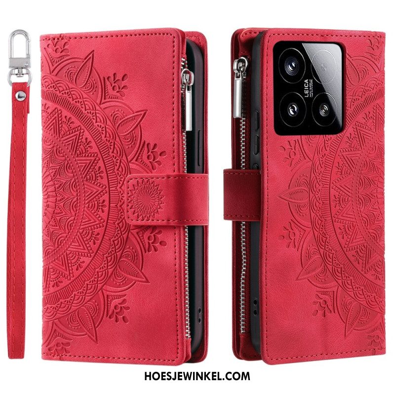 Folio-hoesje Xiaomi 15 Telefoonhoesje Portemonnee Met Mandala-effect (suède)