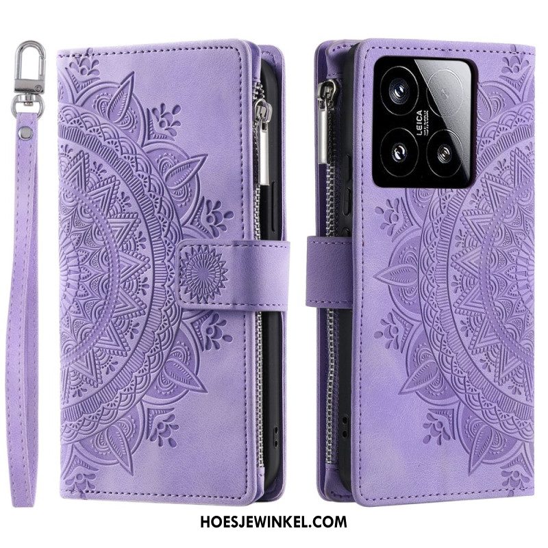Folio-hoesje Xiaomi 15 Telefoonhoesje Portemonnee Met Mandala-effect (suède)