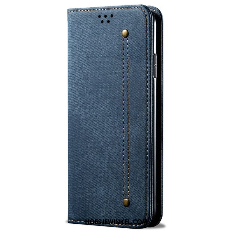 Folio-hoesje Xiaomi 15 Ultra Telefoonhoesje Denimstof