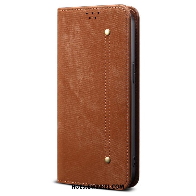 Folio-hoesje Xiaomi 15t Pro Denimstof Bescherming Hoesje
