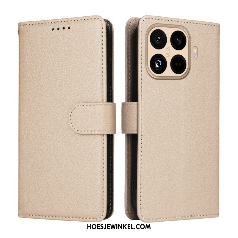 Folio-hoesje Xiaomi 15t Pro Telefoonhoesje Rfid-portemonnee Met Leerlook