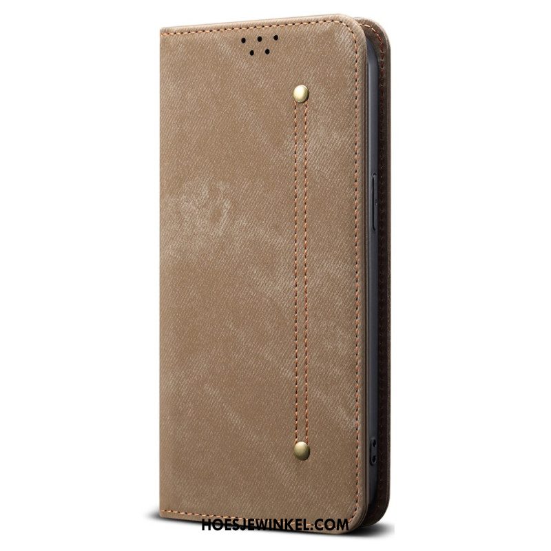 Folio-hoesje Xiaomi 17 Pro Max Denimstoftextuur