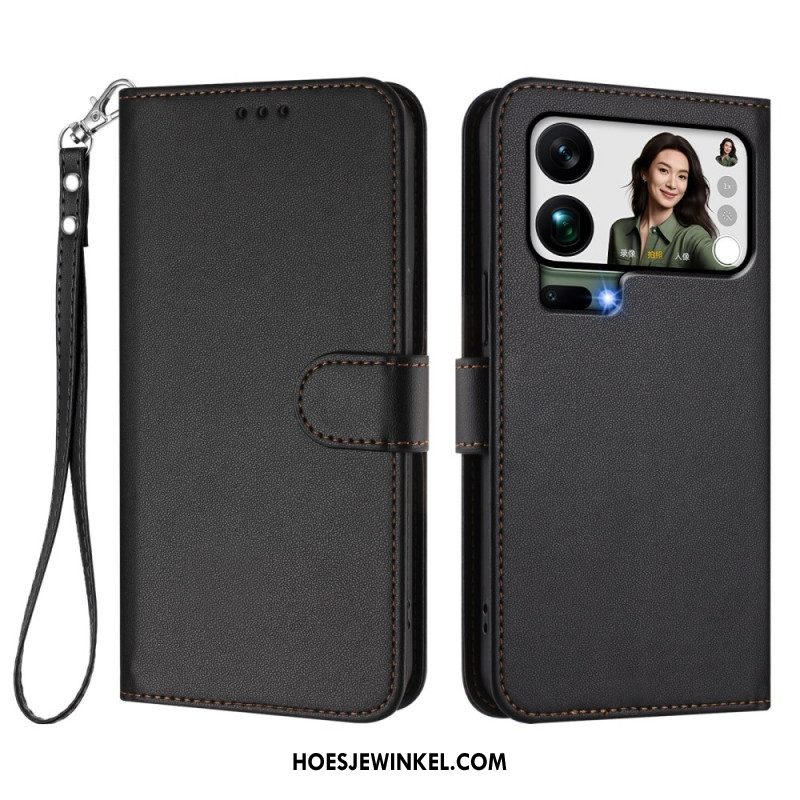 Folio-hoesje Xiaomi 17 Pro Max Telefoonhoesje Kunstleer Met Riempje