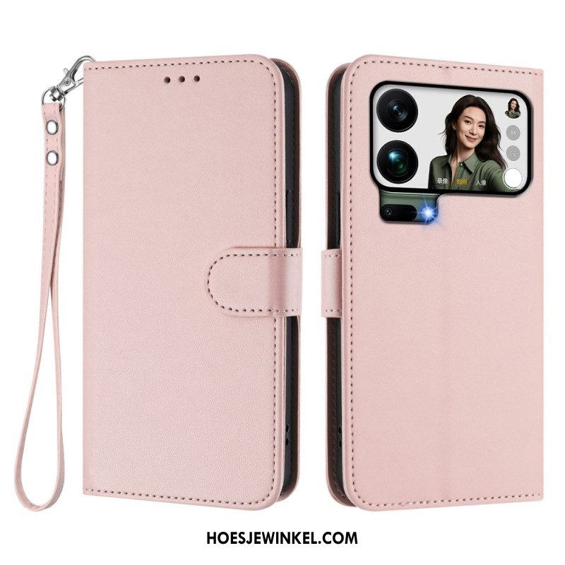 Folio-hoesje Xiaomi 17 Pro Max Telefoonhoesje Kunstleer Met Riempje