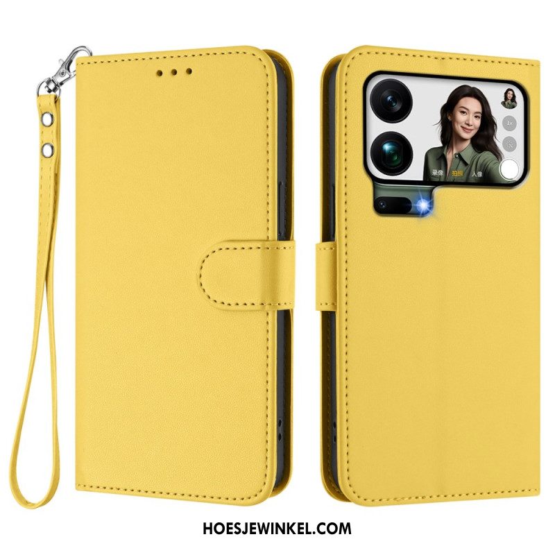 Folio-hoesje Xiaomi 17 Pro Max Telefoonhoesje Kunstleer Met Riempje