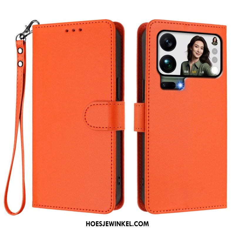 Folio-hoesje Xiaomi 17 Pro Max Telefoonhoesje Kunstleer Met Riempje