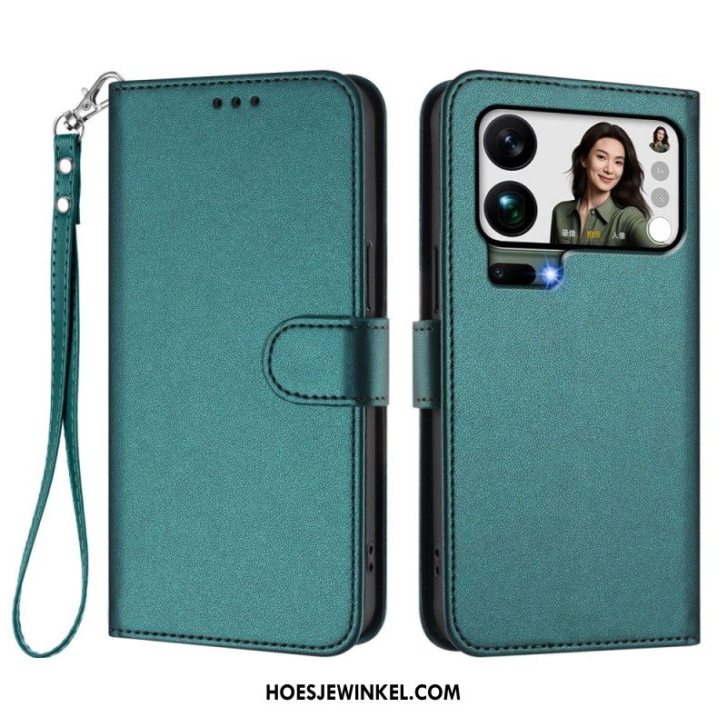 Folio-hoesje Xiaomi 17 Pro Max Telefoonhoesje Kunstleer Met Riempje