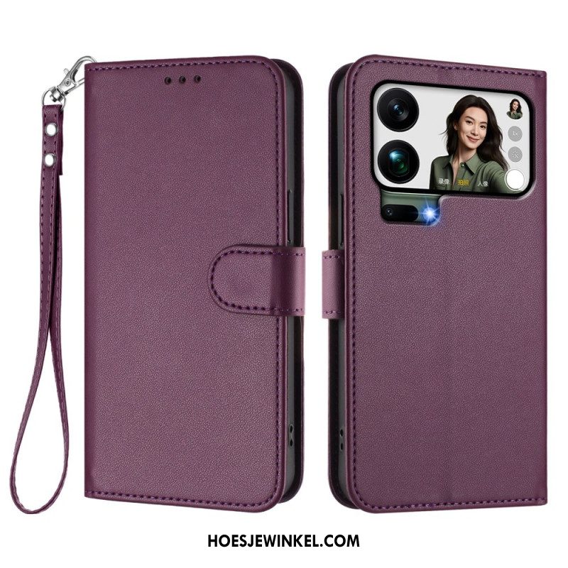 Folio-hoesje Xiaomi 17 Pro Max Telefoonhoesje Kunstleer Met Riempje