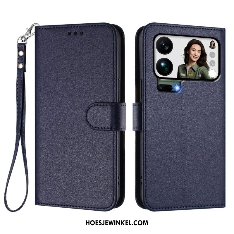 Folio-hoesje Xiaomi 17 Pro Max Telefoonhoesje Kunstleer Met Riempje