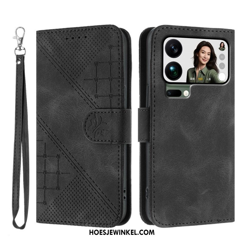 Folio-hoesje Xiaomi 17 Pro Max Telefoonhoesje Vlinder- En Geometrisch Ontwerp