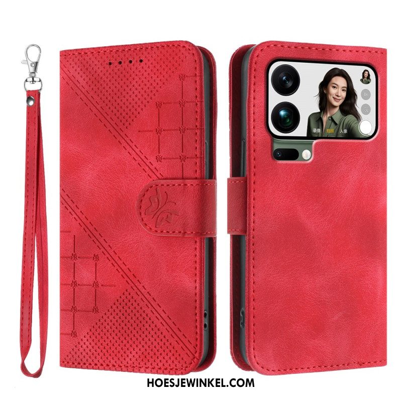 Folio-hoesje Xiaomi 17 Pro Max Telefoonhoesje Vlinder- En Geometrisch Ontwerp