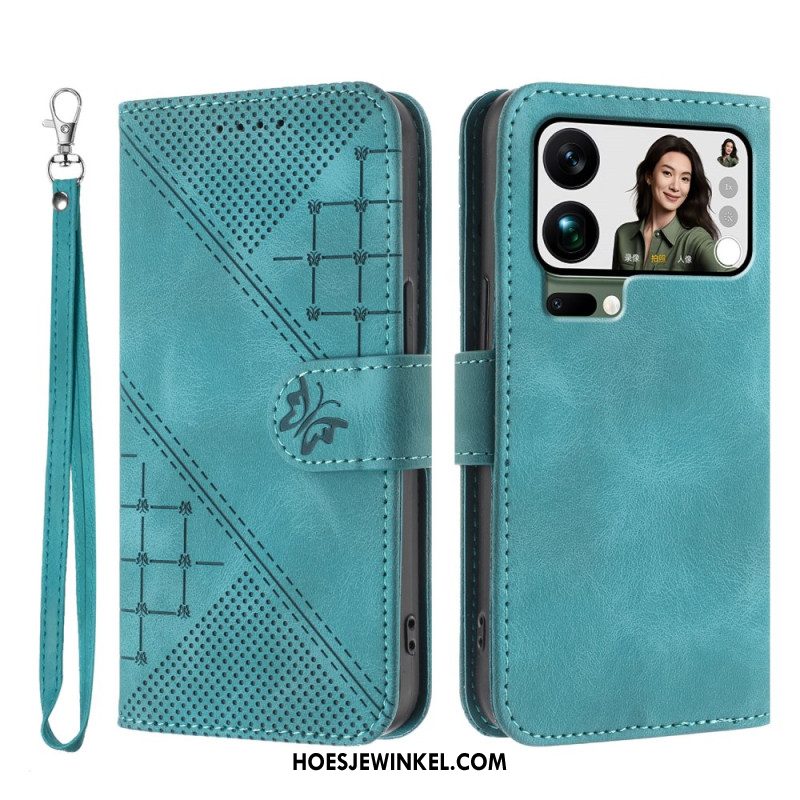 Folio-hoesje Xiaomi 17 Pro Max Telefoonhoesje Vlinder- En Geometrisch Ontwerp