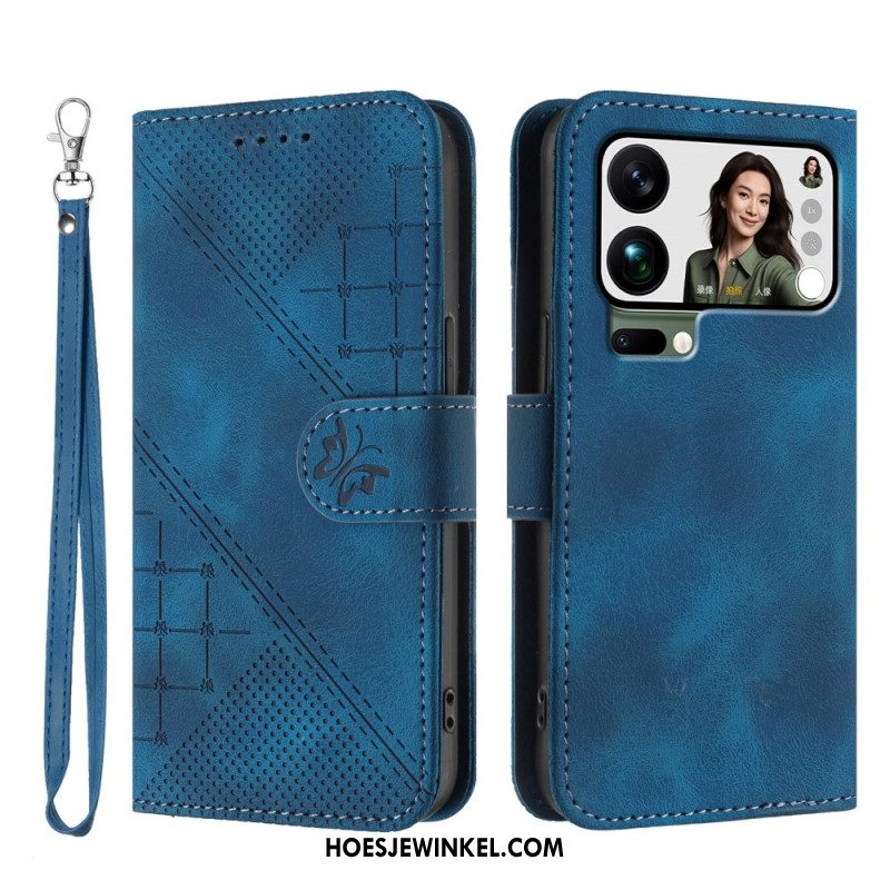 Folio-hoesje Xiaomi 17 Pro Max Telefoonhoesje Vlinder- En Geometrisch Ontwerp