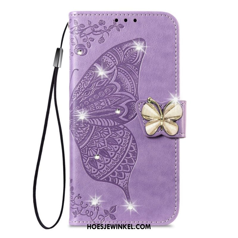 Folio-hoesje Xiaomi 17 Pro Telefoonhoesje 3d-vlinder En Strass-steentjes