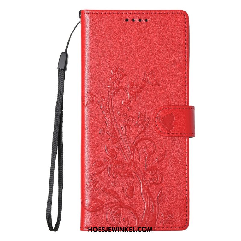 Folio-hoesje Xiaomi 17 Pro Telefoonhoesje Bloemen- En Vlinderpatroon