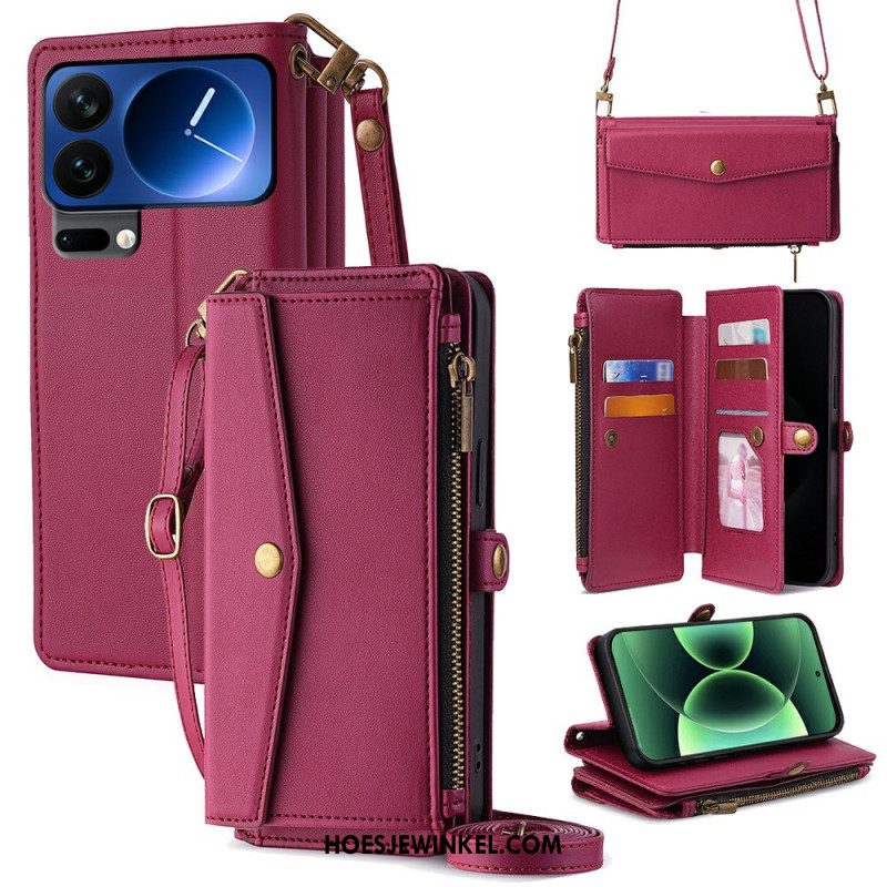 Folio-hoesje Xiaomi 17 Pro Telefoonhoesje Portemonnee Met Schouderriem