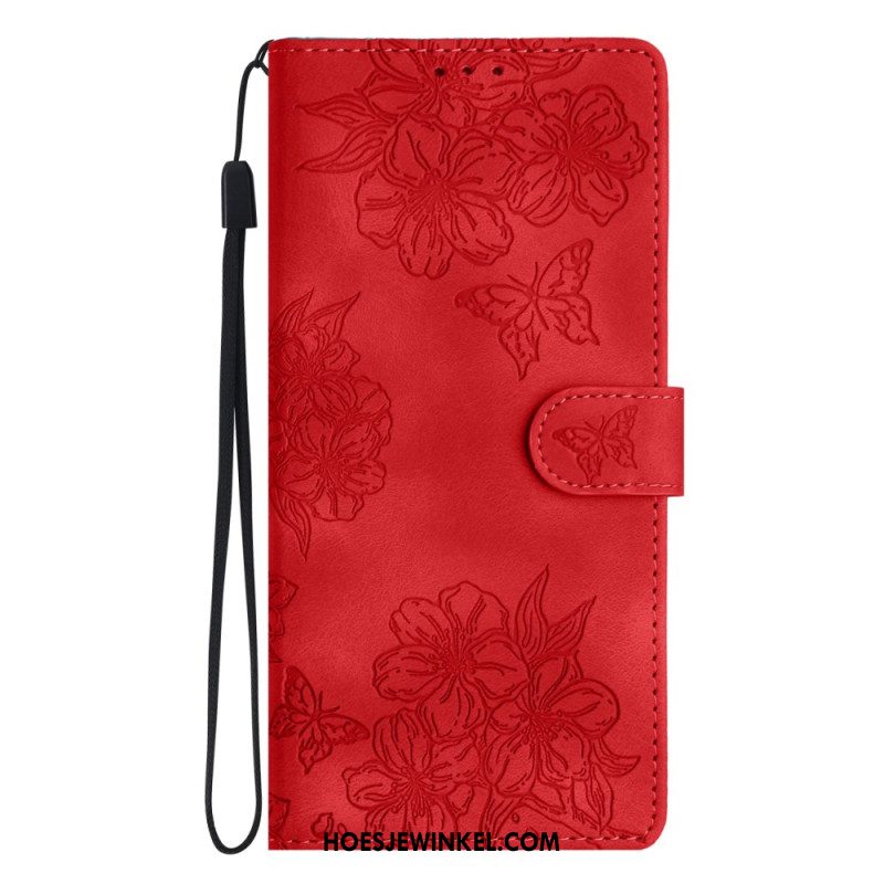 Folio-hoesje Xiaomi 17 Pro Telefoonhoesje Vlinders En Bloemen Met Suède-effect